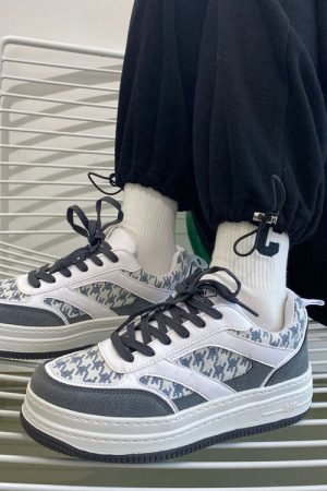 Casual Day Outfits, Easy Trendy Outfits Dogtooth Check Aesthetic Sneakers
