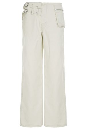 Casual Day Outfits, Easy Trendy Outfits Double-Buckle Wide Leg Jeans