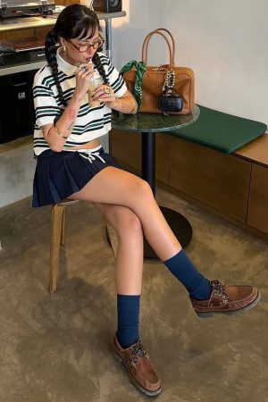 Casual Day Outfits, Easy Trendy Outfits Drama Dealer Striped Polo Shirt