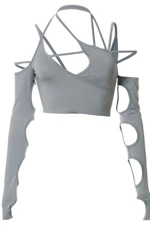 Casual Day Outfits, Easy Trendy Outfits E-girl Aesthetic Cut Out Top