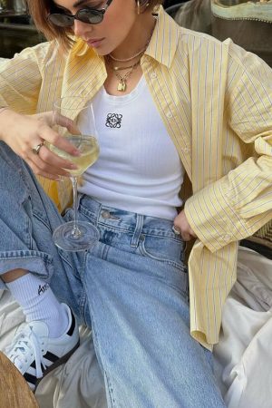 Casual Day Outfits, Easy Trendy Outfits Easy Days Striped Shirt