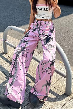 Casual Day Outfits, Easy Trendy Outfits Emo Phase Wide-Leg Trousers