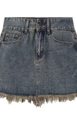 Casual Day Outfits, Easy Trendy Outfits Fairy Grunge Denim Skirt