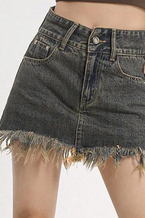 Casual Day Outfits, Easy Trendy Outfits Fairy Grunge Denim Skirt