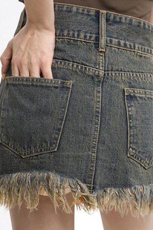 Casual Day Outfits, Easy Trendy Outfits Fairy Grunge Denim Skirt