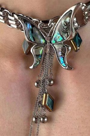 Casual Day Outfits, Easy Trendy Outfits Fairycore Aesthetic Butterfly Choker