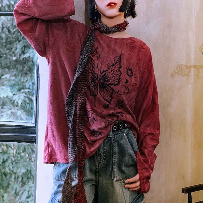 Casual Day Outfits, Easy Trendy Outfits Fairycore Aesthetic Butterfly Print Top Casual Day Outfits, Easy Trendy Outfits Fairycore Aesthetic Butterfly Print Top