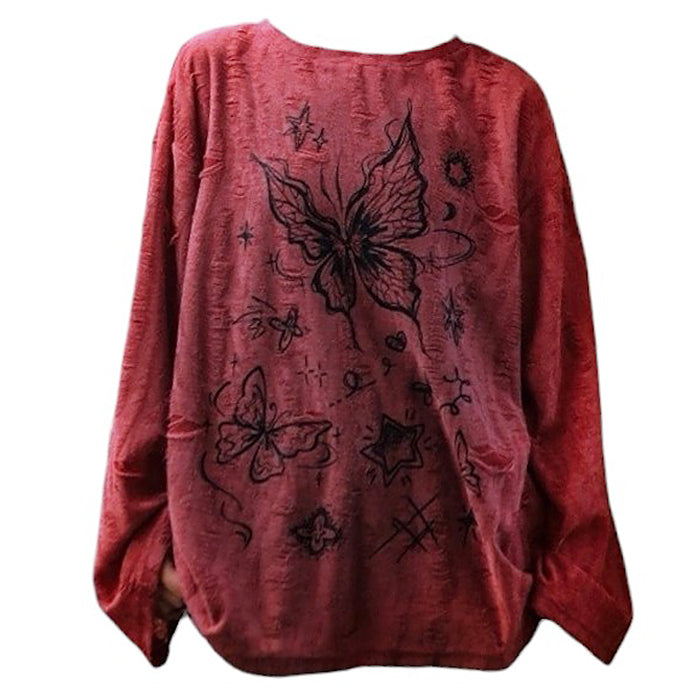 Casual Day Outfits, Easy Trendy Outfits Fairycore Aesthetic Butterfly Print Top Casual Day Outfits, Easy Trendy Outfits Fairycore Aesthetic Butterfly Print Top