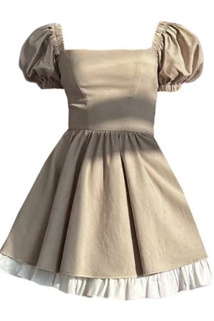 Casual Day Outfits, Easy Trendy Outfits Fairycore Aesthetic Green Mini Dress