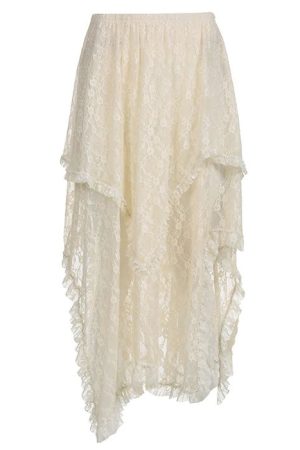 Casual Day Outfits, Easy Trendy Outfits Fairycore Asymmetrical Lace Skirt