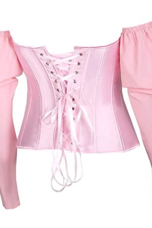 Casual Day Outfits, Easy Trendy Outfits Fairycore Long Sleeve Corset Top