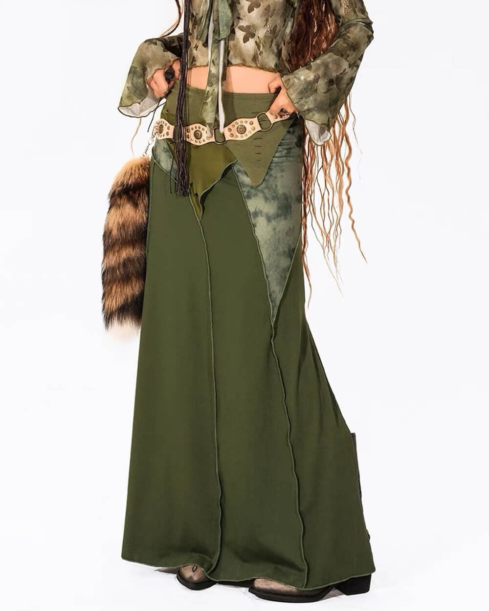 Casual Day Outfits, Easy Trendy Outfits Fairycore Patchwork Maxi Skirt Casual Day Outfits, Easy Trendy Outfits Fairycore Patchwork Maxi Skirt