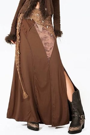 Casual Day Outfits, Easy Trendy Outfits Fairycore Patchwork Maxi Skirt