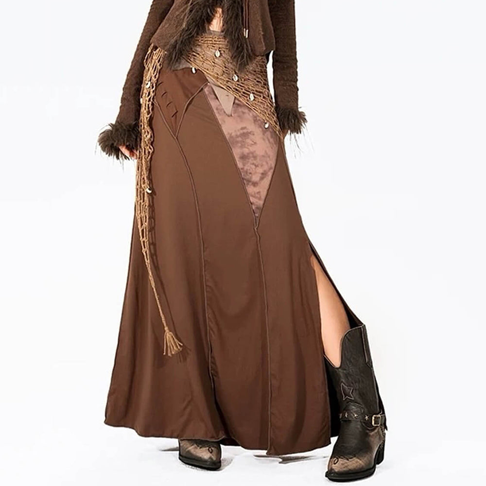 Casual Day Outfits, Easy Trendy Outfits Fairycore Patchwork Maxi Skirt Casual Day Outfits, Easy Trendy Outfits Fairycore Patchwork Maxi Skirt