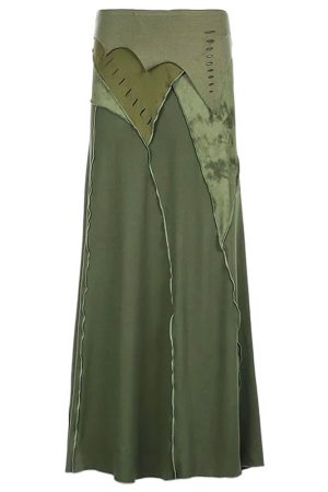 Casual Day Outfits, Easy Trendy Outfits Fairycore Patchwork Maxi Skirt