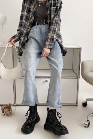 Casual Day Outfits, Easy Trendy Outfits Fall Aesthetic Lacquered Lace Up Boots