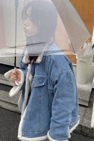 Casual Day Outfits, Easy Trendy Outfits Faux Sherpa Lined Denim Jacket