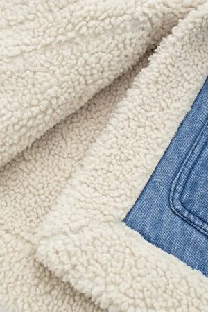 Casual Day Outfits, Easy Trendy Outfits Faux Sherpa Lined Denim Vest