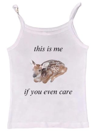 Casual Day Outfits, Easy Trendy Outfits Fawn Print Cute Tank Top