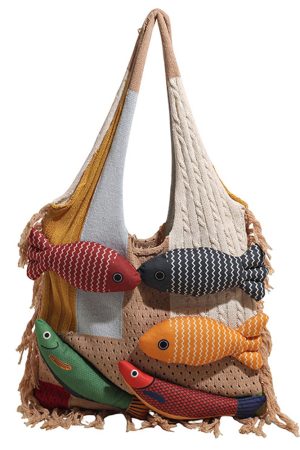 Casual Day Outfits, Easy Trendy Outfits Fish Crochet Shoulder Bag