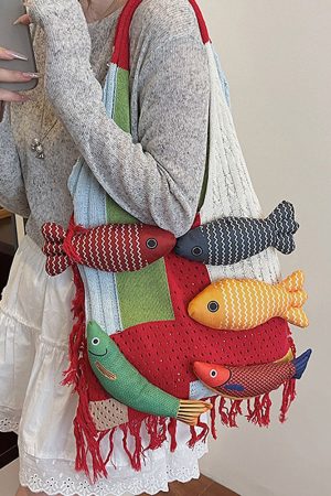 Casual Day Outfits, Easy Trendy Outfits Fish Crochet Shoulder Bag