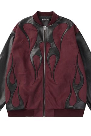 Casual Day Outfits, Easy Trendy Outfits Flamin'  Bomber Jacket