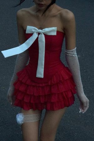 Casual Day Outfits, Easy Trendy Outfits Flirty Babe Bow Dress in Red