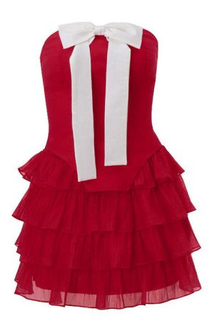 Casual Day Outfits, Easy Trendy Outfits Flirty Babe Bow Dress in Red