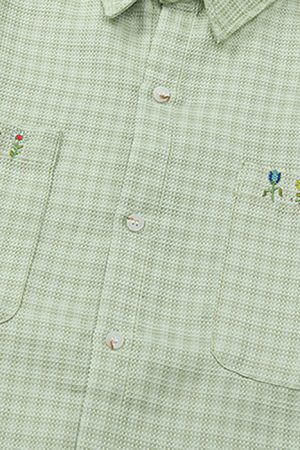 Casual Day Outfits, Easy Trendy Outfits Floral Embroidery Gingham Shirt