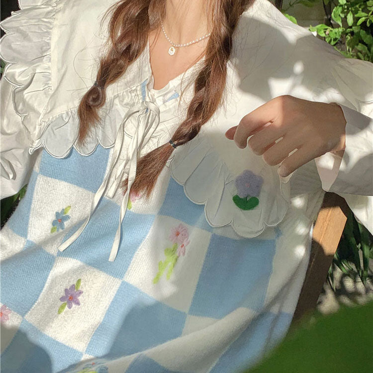 Casual Day Outfits, Easy Trendy Outfits Floral Knit Vest Casual Day Outfits, Easy Trendy Outfits Floral Knit Vest