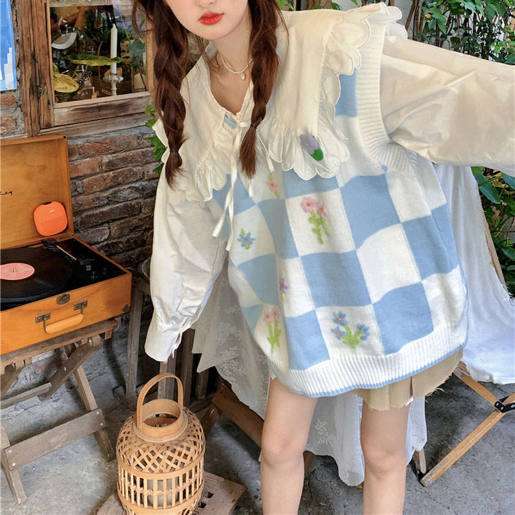 Casual Day Outfits, Easy Trendy Outfits Floral Knit Vest Casual Day Outfits, Easy Trendy Outfits Floral Knit Vest