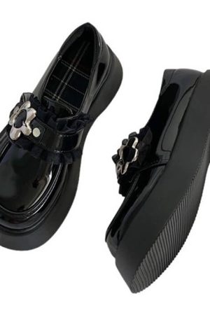 Casual Day Outfits, Easy Trendy Outfits Flower Buckle Chunky Platforms