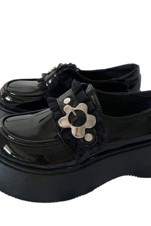 Casual Day Outfits, Easy Trendy Outfits Flower Buckle Chunky Platforms