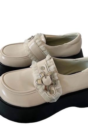 Casual Day Outfits, Easy Trendy Outfits Flower Buckle Chunky Platforms