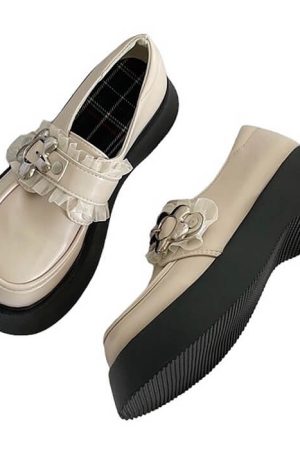 Casual Day Outfits, Easy Trendy Outfits Flower Buckle Chunky Platforms