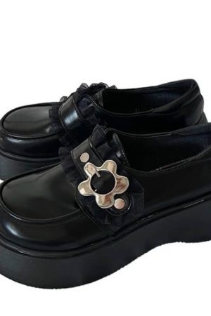 Casual Day Outfits, Easy Trendy Outfits Flower Buckle Chunky Platforms