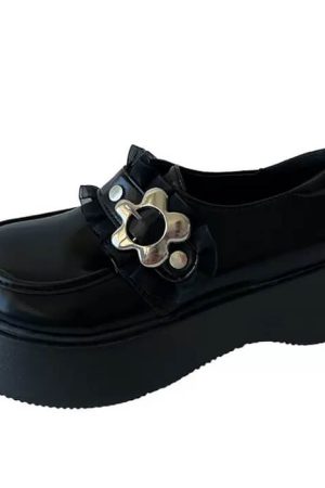 Casual Day Outfits, Easy Trendy Outfits Flower Buckle Chunky Platforms