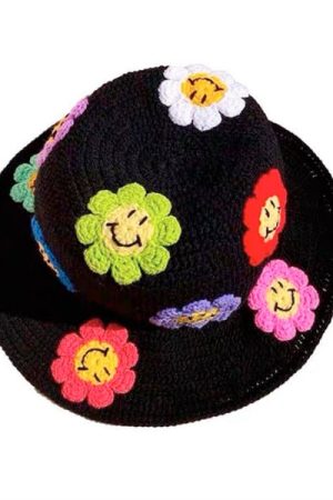 Casual Day Outfits, Easy Trendy Outfits Flower Crochet Bucket Hat