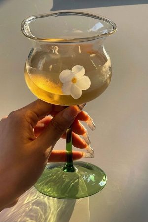 Casual Day Outfits, Easy Trendy Outfits Flower-Designed Asymmetric Aesthetic Glass