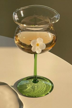 Casual Day Outfits, Easy Trendy Outfits Flower-Designed Asymmetric Aesthetic Glass