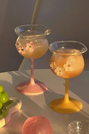 Casual Day Outfits, Easy Trendy Outfits Flower-Designed Asymmetric Aesthetic Glass