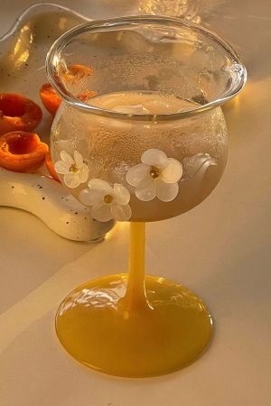 Casual Day Outfits, Easy Trendy Outfits Flower-Designed Asymmetric Aesthetic Glass