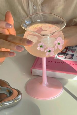 Casual Day Outfits, Easy Trendy Outfits Flower-Designed Asymmetric Aesthetic Glass