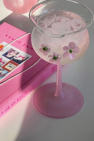 Casual Day Outfits, Easy Trendy Outfits Flower-Designed Asymmetric Aesthetic Glass