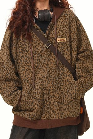 Casual Day Outfits, Easy Trendy Outfits Found Leopard Oversized Hoodie