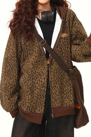 Casual Day Outfits, Easy Trendy Outfits Found Leopard Oversized Hoodie