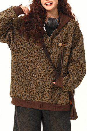 Casual Day Outfits, Easy Trendy Outfits Found Leopard Oversized Hoodie
