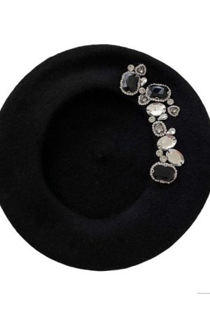 Casual Day Outfits, Easy Trendy Outfits French Girl Rhinestone Beret