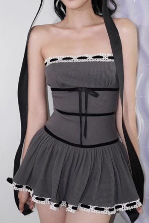 Casual Day Outfits, Easy Trendy Outfits French Maid Grey Dress