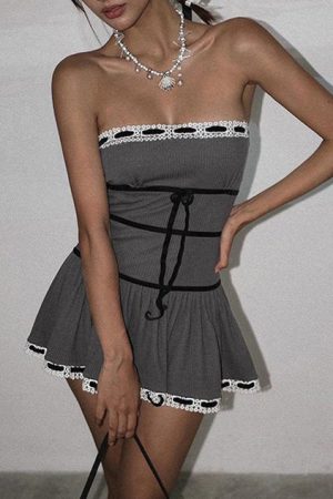 Casual Day Outfits, Easy Trendy Outfits French Maid Grey Dress
